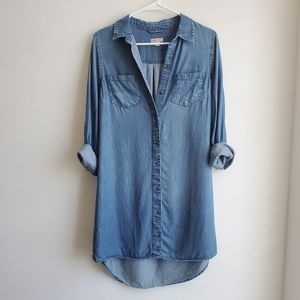 Chambray Midi Shirt-Dress